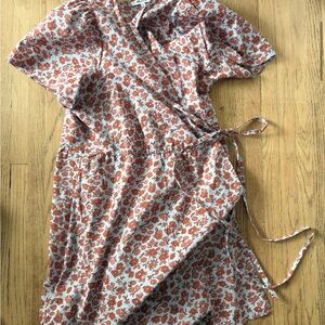 Madewell Red and White Floral Midi Dress